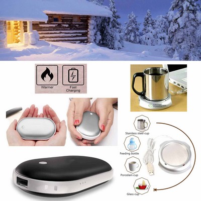 Kidder Hand Warmer + 5200mAh Power Bank Charger + Cup Warmer (Black)