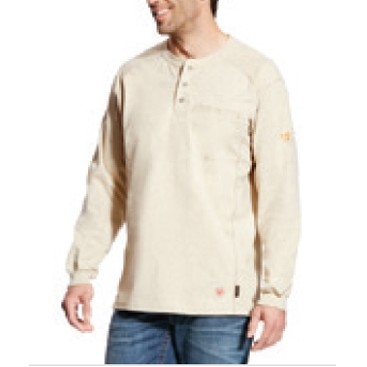 Ariat® FR Air Men's Sand Heather Henley Top