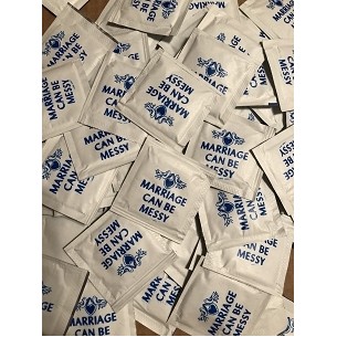 Stock "Marriage Can Be Messy" Wet Wipe Packets - (Pack of 50)