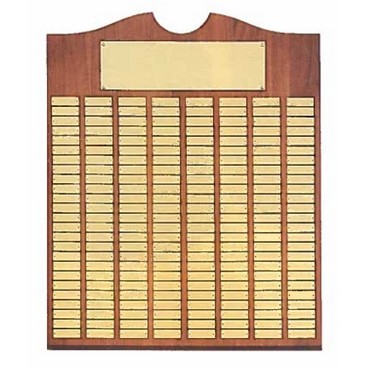 Airflyte® Roster Series American Walnut Plaque w/24 Brushed Brass Plates & Top Notch