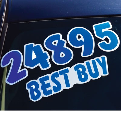 Blue & White Die Cut Slogan Decals (Set of 12)