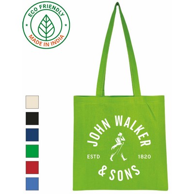 5 oz Cotton Cotton Green Tote Bag - Eco Friendly Economy Tote 15 x 15