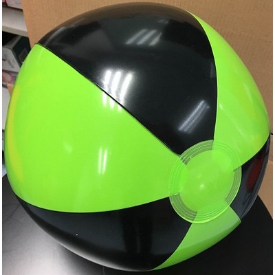 16" Inflatable Alternating Solid Lime Green & Black Beach Ball