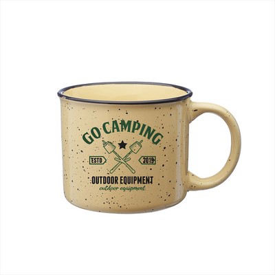 13 oz. Ceramic Campfire Custom Coffee Mug (2 Color Imprint)