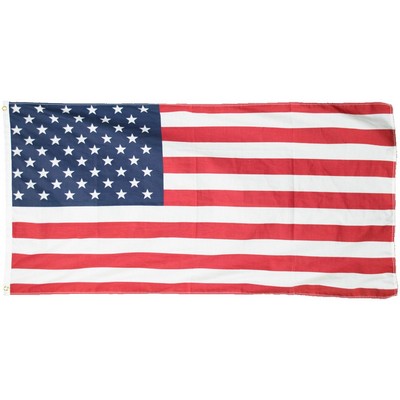 Full Size Printed USA Flag w/1" Header & Grommets