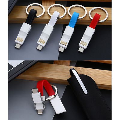 3 In 1 Magnet Usb Cable With Keychain