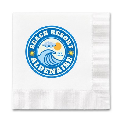 3 Ply White Dinner Napkin - 1/4 Fold, Digital