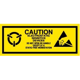 Caution Electrostatic Devices Removable Labels - 2" x 5"