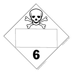 Toxic/Poisonous Class 6 Blank, Vinyl Placard - 10.75" x 10.75"