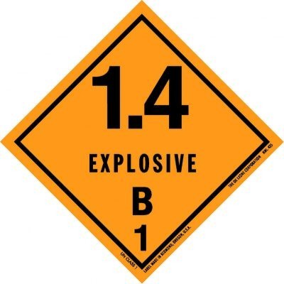 1.4 Explosive B1 HazMat Paper Labels - 4" x 4"