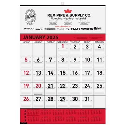 Contractor Calendar w/2 Color Imprint (18"x25")