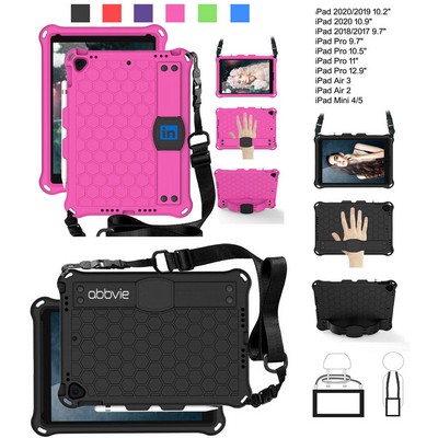 Kidder iPad 10.9" Case with Hand Strap + Shoulder Strap (Pink)