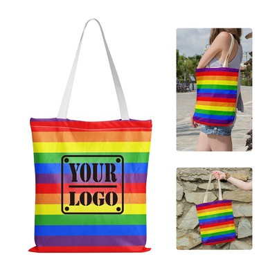 Rainbow Canvas Tote Bag