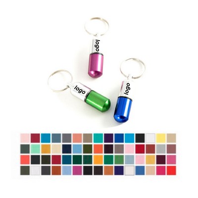 Aluminum Alloy Pill Case Keychain