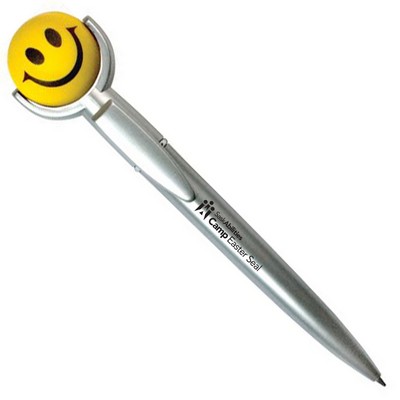 Smiley Face Specialty Pen w/Squeeze Topper