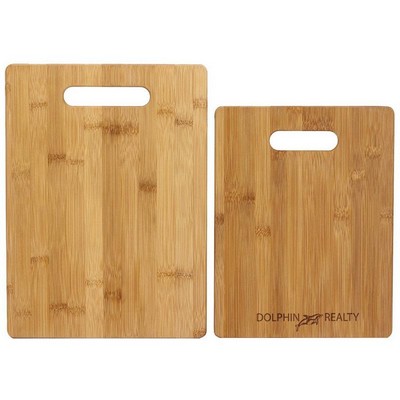 2 Pc Bamboo Cutting Board Set