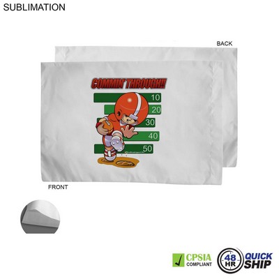 48 Hr Quick Ship - Poplin White Pillowcase, 33x21, 2" End Hem, Fits standard size pillow, Sublimated