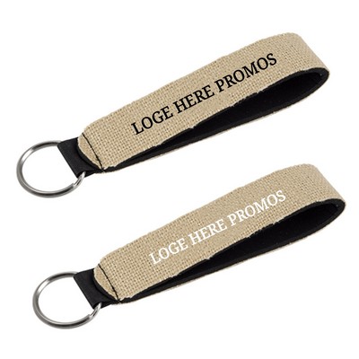 Burlap-Neoprene Wrist Strap Key Holder