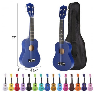 21" Colored Basswood Ukulele w/Carry Bag