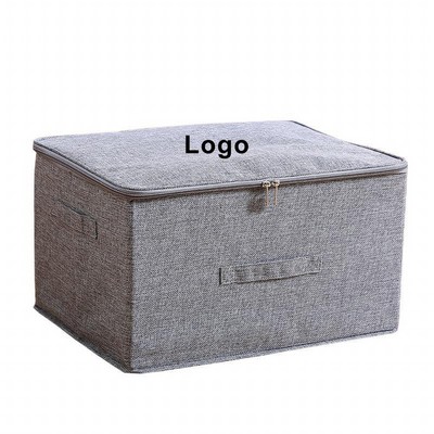 Folding Storage Box with Zip Lid and Handle