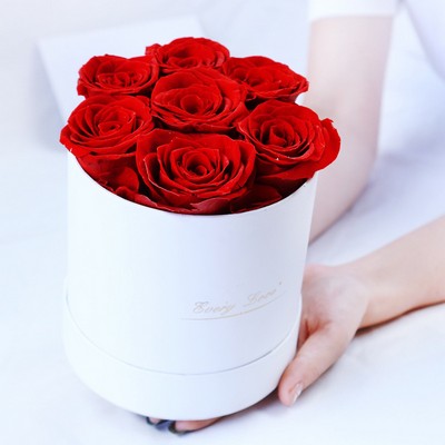 Preserved Eternal Roses In Hat Box