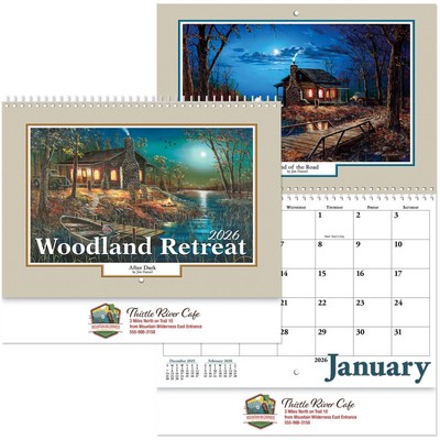 Full Color Woodland Retreat Spiral Wall Calendar