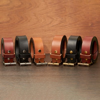 Full-Grain Leather Belt w/Buckle 1.5" width -Made in USA