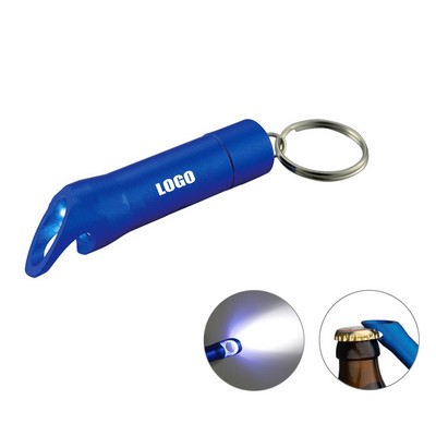 Aluminum Bottle Opener w/Flashlight Keychain