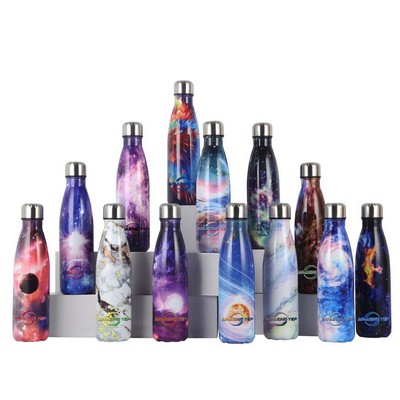 Color Bowling-Shaped Stainless Steel Water Bottle 17oz.