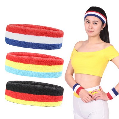 Elastic Striped Cotton Head Band