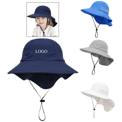 Beach Hat with Neck Flap For Children