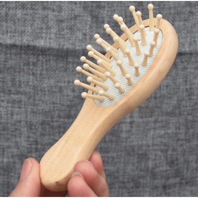 Small Wooden Bamboo Massaging Hairbrush