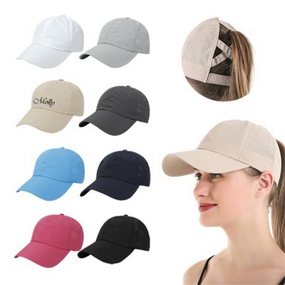 Breathable Mesh Ponytail Baseball Cap