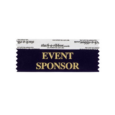 Event Sponsor Stk A Rbn Navy Ribbon Gold Imprint