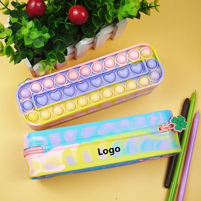 Colorful Silicone Pen Pencil Case Large Capacity Pencil Pouch Pen Bag for School Teen Girl Boy