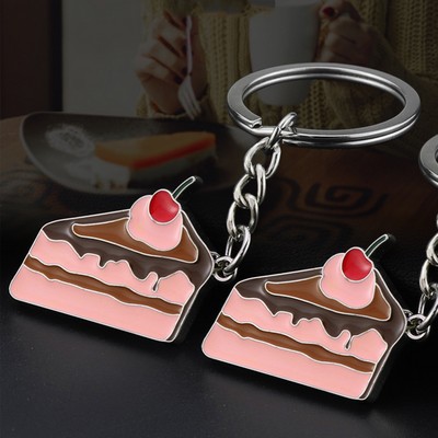 Cake Shape Die Struck Keychain Enamel Keychain 1.97" x 1.10"