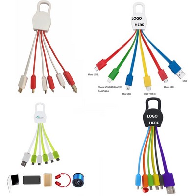 4-in-1 USB Charging Cable with Carabiner