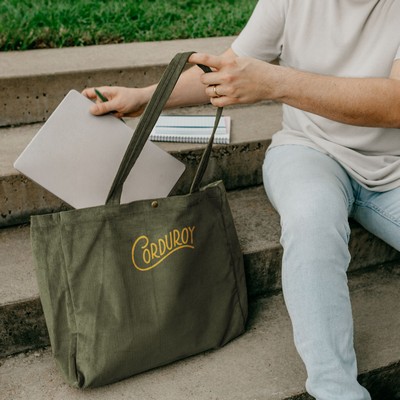 Open Laptop Tote - Corduroy