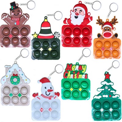 Christmas Ornament Push Bubble Pop Toy Keychain