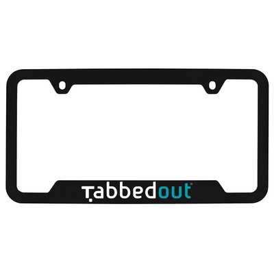 Black Plastic License Plate Frame Epoxy Filled Engraved Design (Domestic Production)