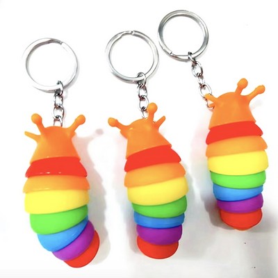 Sensory Fidget Slug/Flexible Stress Relief Key Chain