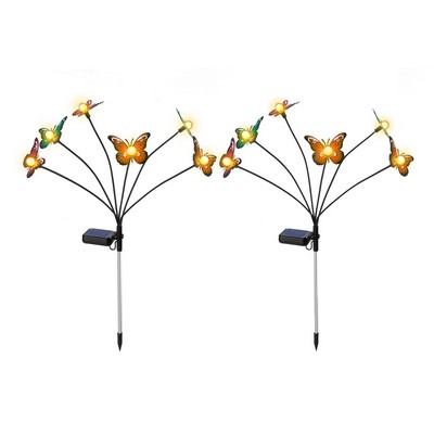 Solar Butterfly Type Warm Light 6-head Floor Lamp (two pcs per sets)