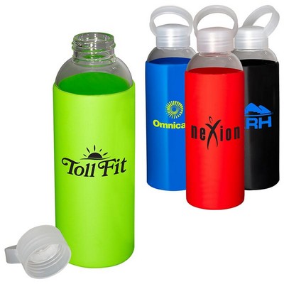 550ml (18 Oz) Glassware with Vibrant Silicone Sleeve