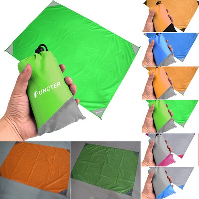 70.92 x 78.8 inch Large Sand Free Travel Beach Blanket Pocket Blanket- 100% Waterproof Beach Mat