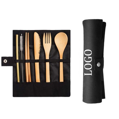 Set of Travel Bamboo Tableware Storage