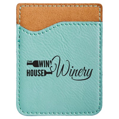 Teal Laserable Leatherette Phone Wallet