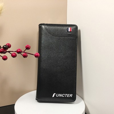 Mens Genuine Leather Long Wallet Card Holder Clutch Bag Cellphone Purse Wallets for Men