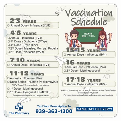 Health & Safety School Age Vaccination Schedule