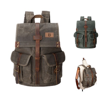 Versatile Canvas and Leather Backpack