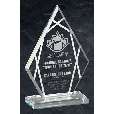 Argentina Clear Glass With Mirror Accents, Award Trophy, x7